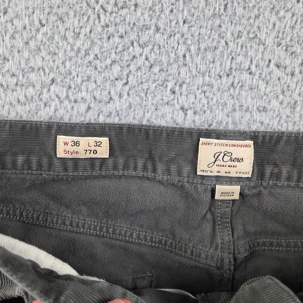 J Crew Corduroy Pants Mens 36x32 Gray 770 Straight Fit Preppy Ivy League - Picture 7 of 10